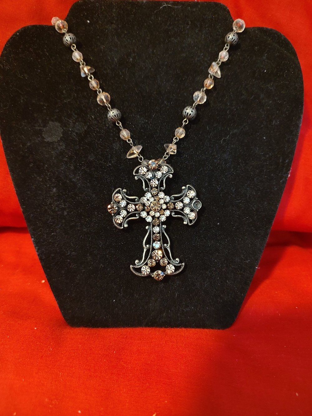 Crystal Cross Pendant Necklace
